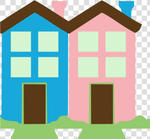 2 Neighbour Houses Color Icon Image   House  HD Png Download