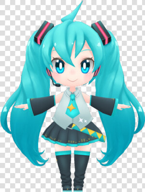 Miku By Maza Animation Planet  Inc   Chibi Miku Mmd Model  HD Png Download