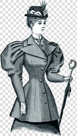 Victorian Style Trench Coat  HD Png Download