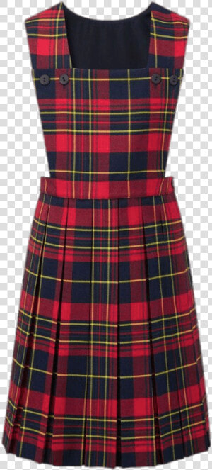 Red Tartan Pinafore   Girls Tartan School Pinafore  HD Png Download