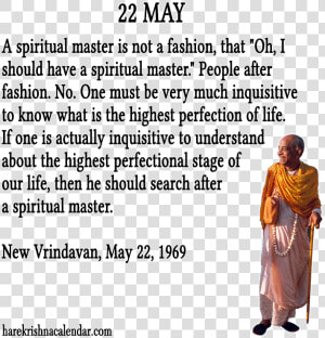 Srila Prabhupada Quotes For Month May   Religion  HD Png Download