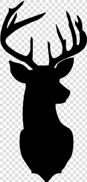 Reindeer White tailed Deer Clip Art   Deer Head Stag Silhouette  HD Png Download