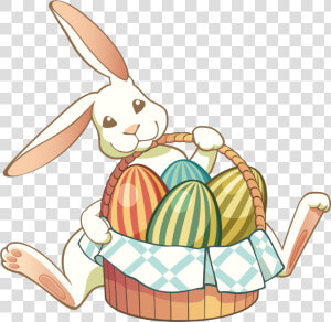 Egg Bunnies Easter Bunny Lent Free Hd Image Clipart   Easter Bunny And Basket Clip Art  HD Png Download