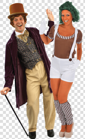 Wonka  amp  Oompa Couples Costume  HD Png Download