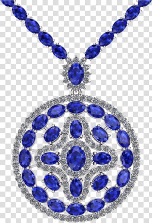 Le Cercle Parfait   Diamond Sapphire Necklace Designs  HD Png Download