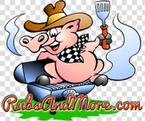 Barbecue Pig Roast Churrasco Clip Art   Cartoon Pig Bbq  HD Png Download