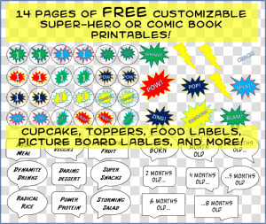 Free Comic Book Printables   Superhero Party Food Labels Free  HD Png Download