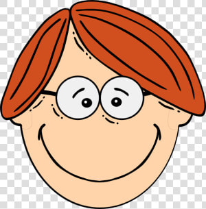 Smiling Red Head Boy With Glasses Svg Clip Arts   Clipart Boy Face  HD Png Download