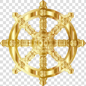 Transparent Decorative Cross Png   Dharma Chakra Gold Png  Png Download