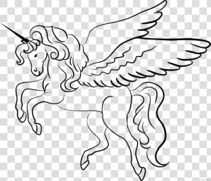 Clipartblack Com Animal Free   Unicorn With Wings Drawing  HD Png Download