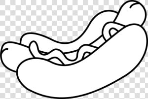 Hot Dog French Fries   Black And White Hot Dog Clip Art  HD Png Download