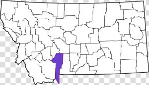 Map Of Montana Highlighting Gallatin County   Montana Map Black And White  HD Png Download