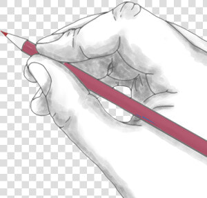 Hand Holding A Red Pencil   Download Gambar Tangan Menulis  HD Png Download