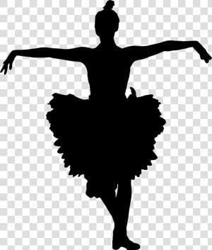 Puffy Dress Ballerina Silhouette Clip Arts   Ballet Dancer Silhouette Large  HD Png Download