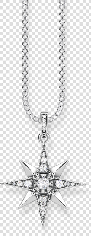 Cadena Royalty Estrella Blanca   Thomas Sabo Royalty Star Necklace  HD Png Download