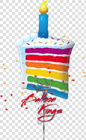 Rainbow Cake   Rainbow Cake With Candle  HD Png Download