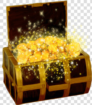 Treasure With Shining Coins Clip Arts   Gold Treasure Box Png  Transparent Png