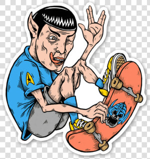 Spock Skater Sticker   Skater Spock  HD Png Download