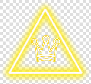 Yellow Neon Crown In Yellow Neon Triangle   Emblem  HD Png Download