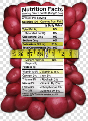 Red Potatoes Nutrition Label   Many Calories In A Red Potato  HD Png Download