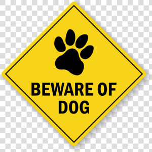 Beware Of Dog Warning Label With Dog Paw Graphic   Livable City Sf  HD Png Download