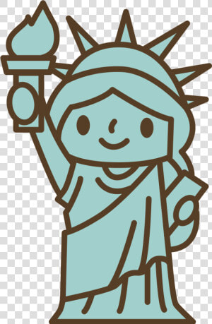 Clipart Park Statue   Cartoon Statue Of Liberty Clipart  HD Png Download