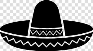 Transparent Maracas And Sombrero Clipart   Sombrero Hat Clipart Black And White  HD Png Download