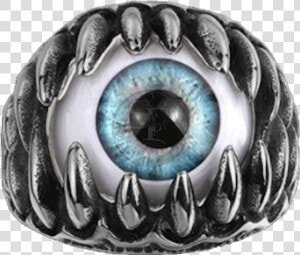 Demon Ring Eye 316l Stainless Steel Biker Maya   Eyeball Ring  HD Png Download