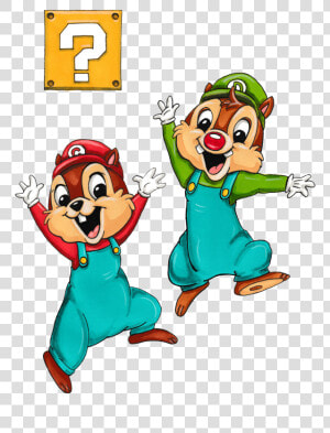 Card Image Cap   Chip N Dale Mario Luigi  HD Png Download