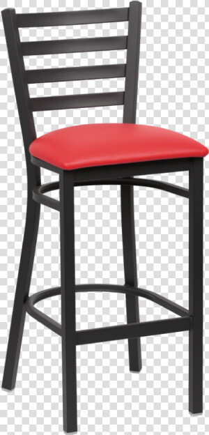 Royal Industries Ladder Back Matte Black Finish Metal   Commercial Bar Stool  HD Png Download