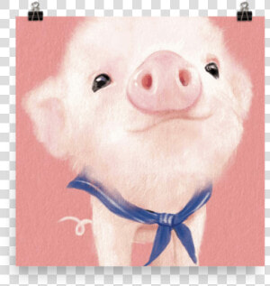 Watercolor Pig Auggie Lamb   Christmas Pig Painting  HD Png Download