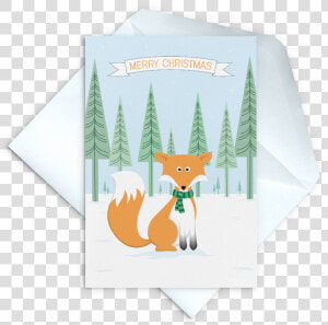 Woodland Fox Christmas Card   Red Fox  HD Png Download