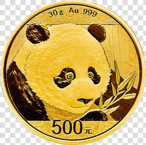 China Panda 30g Gold Coin 2018 Motif   Panda Gold Coin 2018  HD Png Download