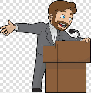 Cartoon Man Speaking In Public  HD Png Download