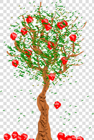 Apple Tree Trees Vector Huge Freebie For Powerpoint   Fruit Falling From Tree  HD Png Download