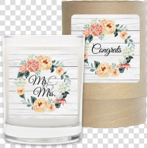 Congrats Wreath Wedding Candle   Garden Roses  HD Png Download