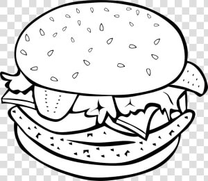 Cheese Burger Sandwich Vector Clip Art   Food Clipart Black And White Png  Transparent Png