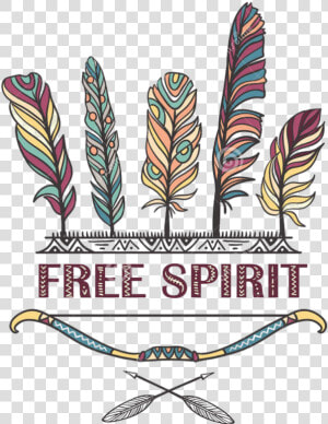  feather  boho  bohemian  sticker  watercolor  bohofeathers   Feathers And Arrows Free Spirit  HD Png Download