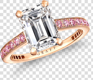 A Graff Emerald Cut Diamond Flame Engagement Ring Set   Graff Emerald Cut Diamond  HD Png Download