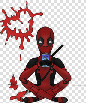 Deadpool And His Caprisun   Arty Outfit   Illustration  HD Png Download