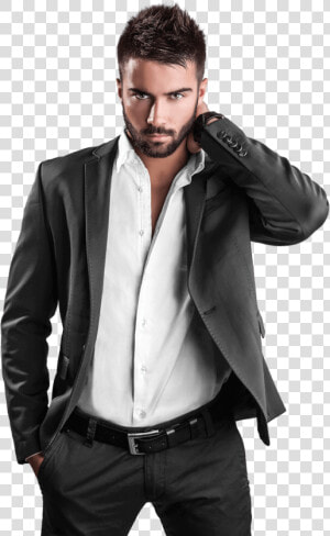 Stopandgrow Haarausfall Mann Key Image   Male Black And White Portrait Studio  HD Png Download