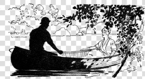 Couple Romantic Canoe Illustration   Canoe Art Couple  HD Png Download