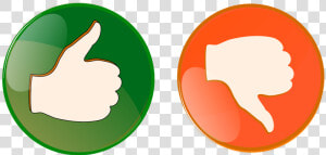 Right  Wrong  Button  Thumbs Up  Thumbs Down  Orange   Pros And Cons Png  Transparent Png