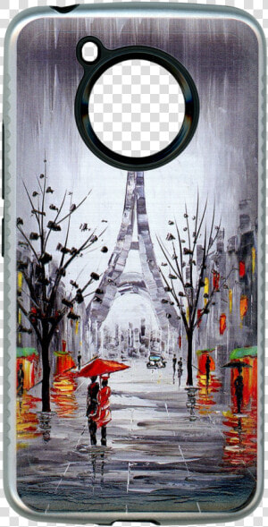 Motorola E4 Carbon Fiber Design Paris Tower   Oil Painting Paris Love  HD Png Download