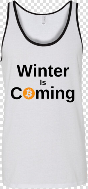 A Bitcoin Tank Top With Black Trim   Active Tank  HD Png Download