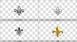 Fleur De Lis On Various Operating Systems   Unicode Alpha  HD Png Download