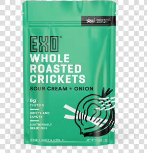 Sour Cream  amp  Onion Roasted Crickets   Exo Whole Roasted Crickets  HD Png Download