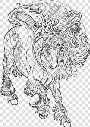 Line Art Coloring Pages   Coloring Pages For Adults Unicorn  HD Png Download