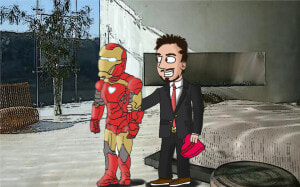 Tony Stark And Ironman   Cartoon  HD Png Download