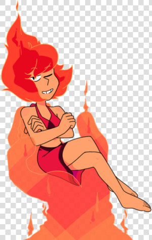 Red Cartoon Fictional Character Orange Sitting Joint   Steven Universe Fire Lapis Lazuli  HD Png Download